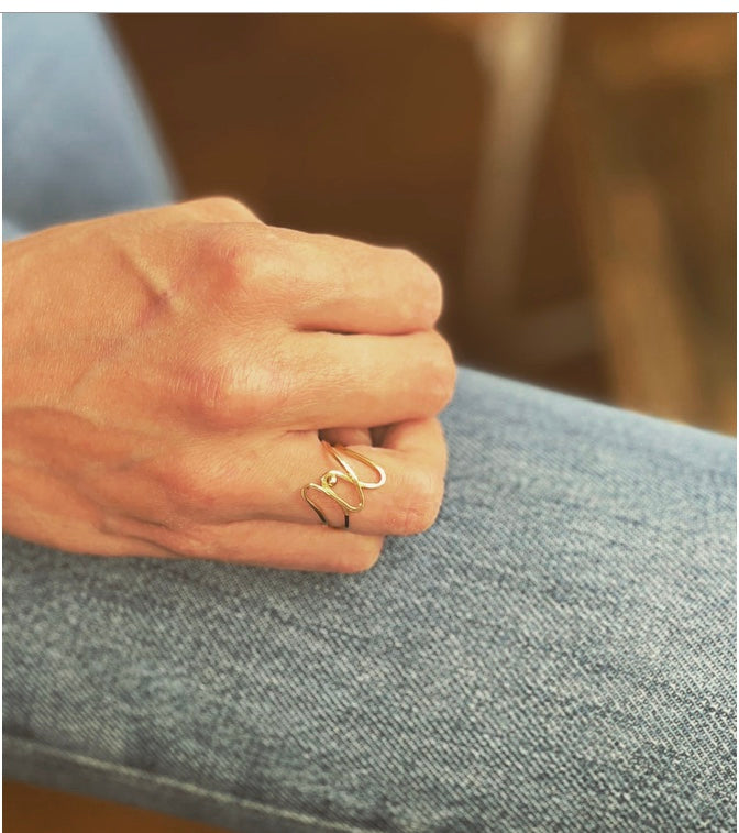 bague unique sur mesure en or 18k - création sur mesure - bague de naissance
